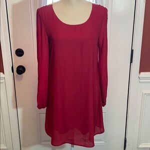 ILLA ILLA Long Sleeve Red Dress